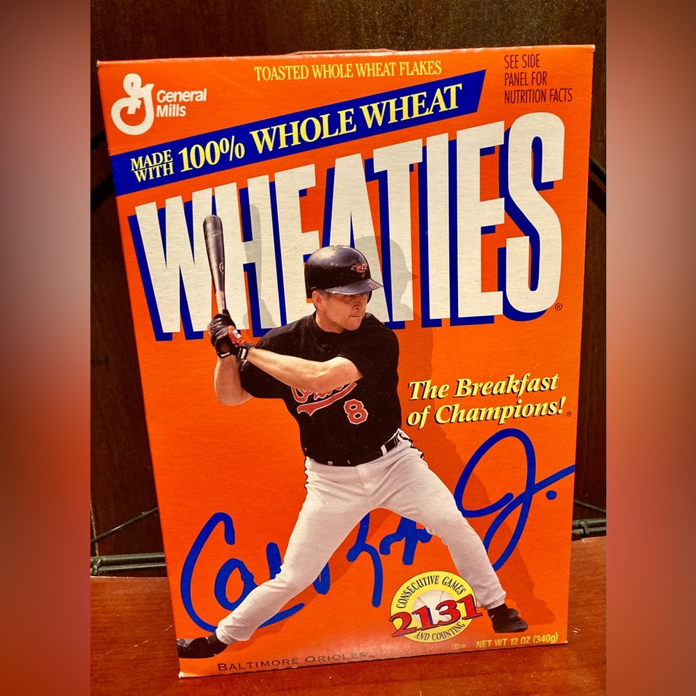 Cal Ripken Jr Baltimore Orioles 2131 Streak Wheaties Cereal Box 1995
